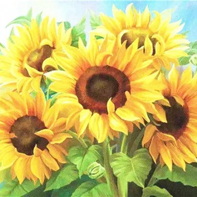 Produktbild von NORIMPEX Kleiner Ofen nach Zahlen Sonnenblumenstrauß 40x50cm