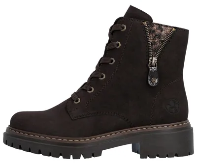 Image de Chaussures de randonnée Rieker pour femmes, bottines à lacets, couleur marron, style décontracté