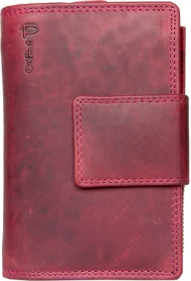 Immagine prodotto di Portafoglio da donna in pelle Pedro, grande e spazioso, di colore rosa scuro, realizzato in vera pelle resistente