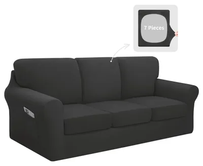 Produktbild von 7-teiliges Stretch-Sofaüberzug-Set für 3-Sitzer