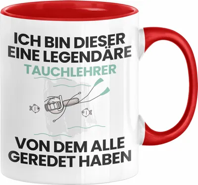 Produktbild von Tauchlehrer Geschenk Tasse Lustige Geschenkidee Geburtstag für Tauchlehrer Ich Bin Dieser Legendäre Tauchlehrer Von Dem Alle Geredet Haben Kaffee-Becher (Rot)