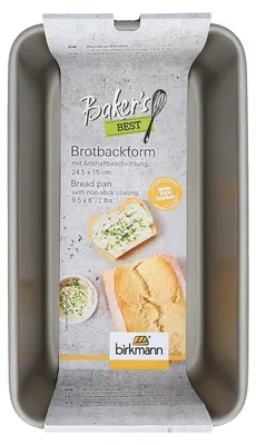Produktbild von BIRKMANN Brotbackform, L 24,5 x B 15 x H 6,5 cm, Marken-Antihaftbeschichtung, Mit Rezept, 886452