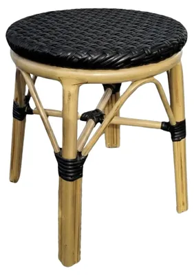 Image de Tabouret de terrasse en ROTIN SYNTHETIQUE Noir pour Exterieur