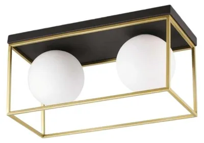 Produktbild von Zeitgenössische Deckenleuchte Lingotto Metall Messing 2 Lichter E14