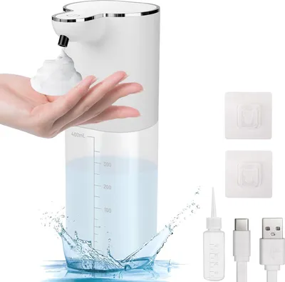 Produktbild von Seifenspender Automatisch, 400ml Seifenspender Wandbefestigung mit Sensor, 4 Einstellbare Stufen, USB Wiederaufladbar, IPX5 Wasserdicht