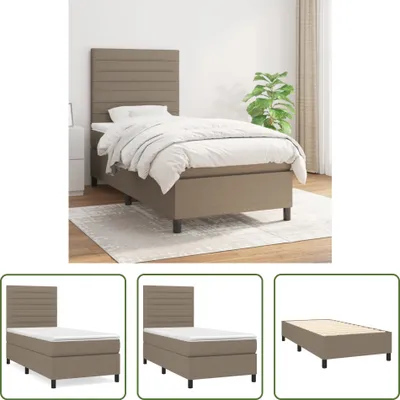 Produktbild von The Living Store Boxspringbett mit Matratze Taupe 90x190 cm Stoff
