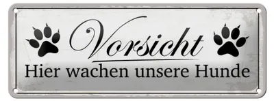 Produktbild von Blechschild Hinweis 27x10 cm Vorsicht hier wachen Hunde Schild