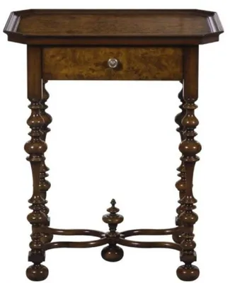 Image de Casa Padrino Luxe Table d'appoint baroque avec tiroir Marron / Marron foncé 58 x 42 x H. 69 cm - Meubles baroques
