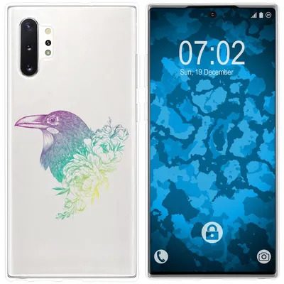 Produktbild von PhoneNatic Case kompatibel mit Samsung Galaxy Note 10+ Silikon-Hülle Floral Rabe M4-4