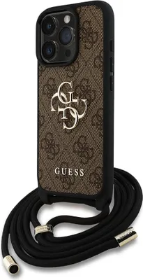 Zdjęcie produktu dla Guesspoliuretan 4g Metal Logo Crossbody Strap Iphone 15 Pro Max Handyhülle Braun Braun One Size