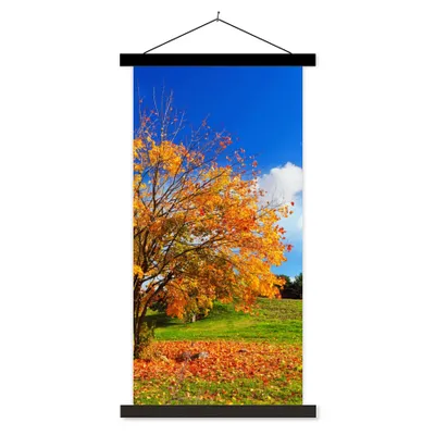 Produktbild von MuchoWow® Textilposter Baum - Blätter - Herbst - Jahreszeiten 40x80 cm mit schwarzem Rahmen - Wandemalerei