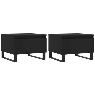 Produktbild von vidaXL Couchtische 2 Stk. Schwarz 50x46x35 cm Holzwerkstoff