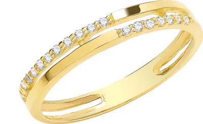 Produktbild von Eleganter 9 Karat (375) Gold Damen - Ring mit Zirkonia, 51 (16.2); TRS28369RSL