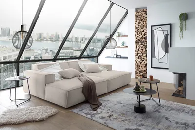 Produktbild von KAWOLA Big Sofa SAMU Feincord beige