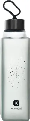 Produktbild von Trinkflasche PURE Glas Premium 420ml Grau Auslaufsicher mit Silikonschlaufe Glasflasche Wiederverwendbar Wasserflasche Robust Indoor Outdoor