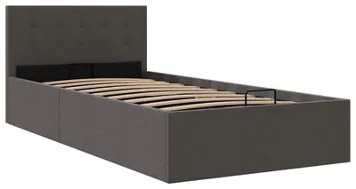 Produktbild von vidaXL Stauraumbett Hydraulisch Dunkelgrau Stoff 90×200 cm