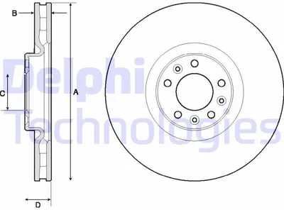 Immagine prodotto di 2x DELPHI disco freno BG9151C per PEUGEOT 508 SW I (8E_) 407 SW (6E_)