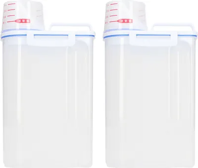 Obrázok produktu pre 2PCS Rice Storage Container 2.5L Plastic Rice Dispenser Bin with Pour Spout for Rice Beans Grains Small Dry Food