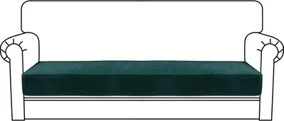 Imagen del producto de Funda para sofá de terciopelo elástico, para 3 plazas, color y verde, con borde elástico, ideal para salones