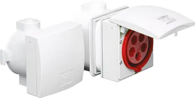 Obrázok produktu pre Zásuvka CEE Schuko, pod omietku, stupeň krytia IP44, 16A, 5-pólová, určená pre elektroinštalácie