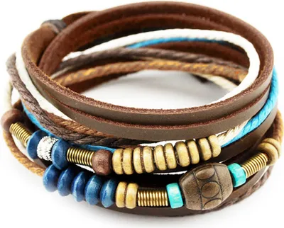 Produktbild von axy Echtlederarmband Lederarmband Wickelarmband Armband für Herren Damen Männer Armschmuck