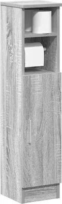 Produktbild von Möbel Badezimmerschrank mit Rollenhalter Grau Sonoma 20,5x22x90 cm - Badezimmer 858502