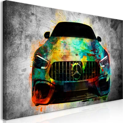 Immagine prodotto di Murale mega XXXL auto 250x125 cm pezzo unico formato XXL stampa d'arte per auto montaggio stampe su tela quadri moderni decorazione murale fai da te piatto deco astratto cemento auto i-A-0167-ak-e