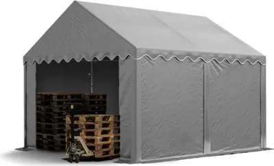 Produktbild von TOOLPORT Lagerzelt 3x4 m Unterstand Weidezelt Garagenzelt PVC Plane 700 N wasserdicht in grau
