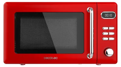 Produktbild von Cecotec 01715, Arbeitsplatte, Grill-Mikrowelle, 20 l, Eingebautes Display, Tasten, Drehregler, Rot