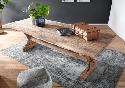 Produktbild von MASSIVMOEBEL24 Esstisch Teak 270x100x78 natur unbehandelt BASSANO #128