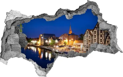 Produktbild von Selbstklebender Loch-3D-Aufkleber 95x73 cm Bydgoszcz Nacht