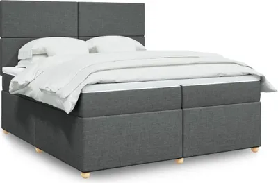 Produktbild von vidaXL Boxspringbett mit Matratze Dunkelgrau 200x200 cm Stoff