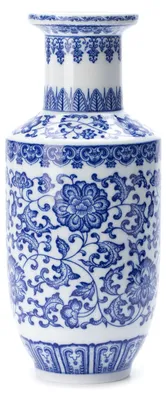 Immagine prodotto di Solidchoice - Vaso in Vetroceramica blu e bianco, 25 cm, ideale per l'arredamento della casa
