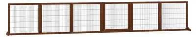 Productafbeelding van PawHut Afsluitbaar hek voor honden, 6-delig, 432 x 70 cm, inklapbaar, deurbeveiliging, koffie