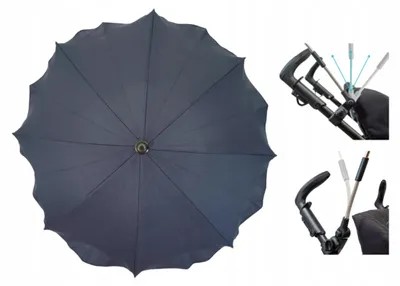 Produktbild von Skyline Kinderwagen-Sonnenschirm Schwarz Rund UV50 Schutz