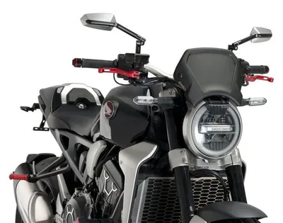 Produktbild von Windschild Puig ALU-Frontplatte mit ABE für Honda CB650R NEO Sports Cafe, CB1000R NEO Sports Cafe Bj. 2018 - 2023