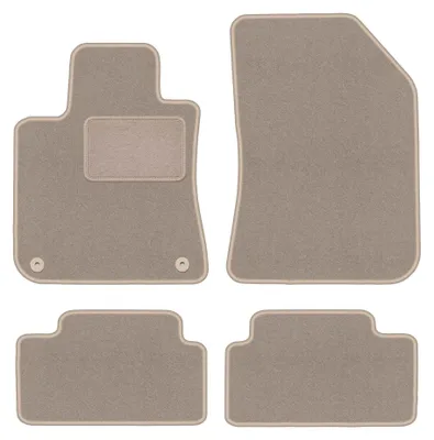 Image de Tapis de sol en moquette pour Peugeot 308 II 2013- (à hayon) – jeu 4 pièces, beiges, sur mesure – Wielganizator LUX