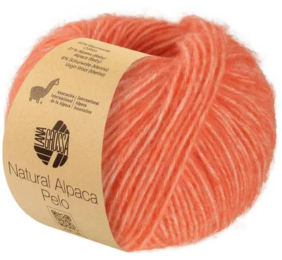 Produktbild von Lana Grossa NATURAL ALPACA PELO 50 g flauschige Netzgarnstruktur gefüllt mit Baby-Alpakafasern 125 m Farbe 031 - Mandarin