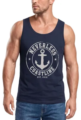 Produktbild von Herren Tanktop mit Grafik-Print - Coastal - Trägershirt Baumwolle Sommer Sport Streetwear Neverless®, KI-generiertes Bild