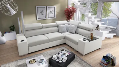 Produktbild von MIRJAN24 Ecksofa Perseo II, Bettkasten und Schlaffunktion, Polsterecke vom Hersteller, Modern Design (Farbe: Ekj 01 + Luxo 6601 + Evo 32, Seite: Rechts)