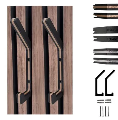 Image de Crochets en bois noirs pour panneaux acoustiques, espacement de 13 mm, robustes