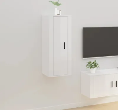Produktbild von TV-Wandschrank Hochglanz-Weiß 40x34,5x100 cm