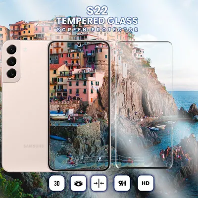 Obrázek produktu pro 1-balení Samsung S22 5G Ochranné sklo na displej - Tvrzené sklo 9H - Super kvalita 3D