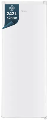 Produktbild von homeX Kühlschrank ohne Gefrierfach groß, freistehender Vollraumkühlschrank - 242 Liter, leise, weiß, CS2421E-W