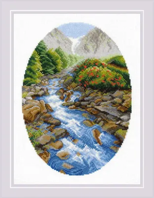 Produktbild von Riolis Kreuzstich Set "Flussaufwärts", Zählmuster, 30x40cm