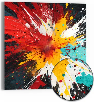 Produktbild von DEQORI Hybrid Leinwand Bild 50x50 cm 'Brillante Galaxie' Wandbild Glas flach modern
