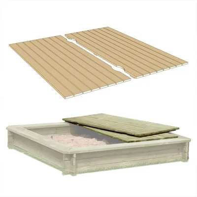Produktbild von Sandkastendeckel 158x157 cm Holz-Deckel für Sandkasten 180x180 cm KDI Sandkastenabdeckung