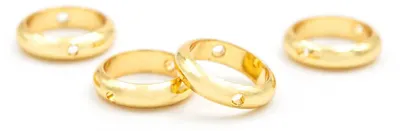 Produktbild von Vintageparts Zwischenperlen Messing 18k Gold Ring 10 mm, 4 Stück