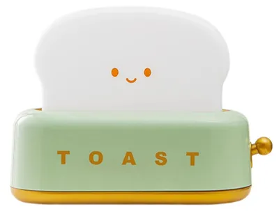 Produktbild von Toasterlicht, wiederaufladbare kleine Lampe mit Smiley-Gesicht, dekoratives Nachtlicht in Toasterform
