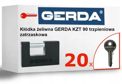 Produktbild von Gerda KZT90 KZZT Sicherheitsschloss mit Bügel und 20 Schlüsseln